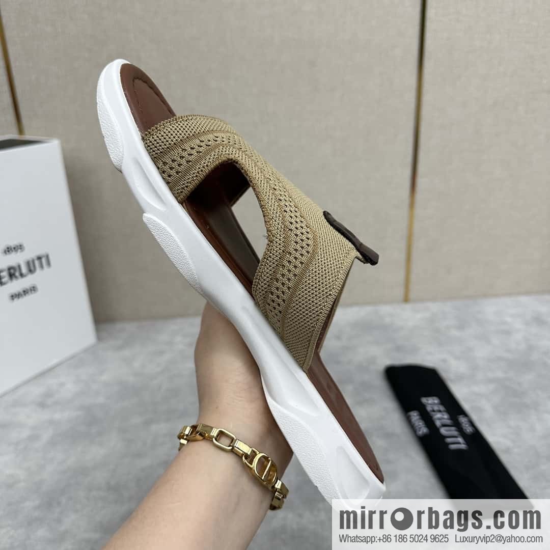 ๐๐Berlut Bruti's new summer 2024 collection, the new Shadow knitted and leather slippers