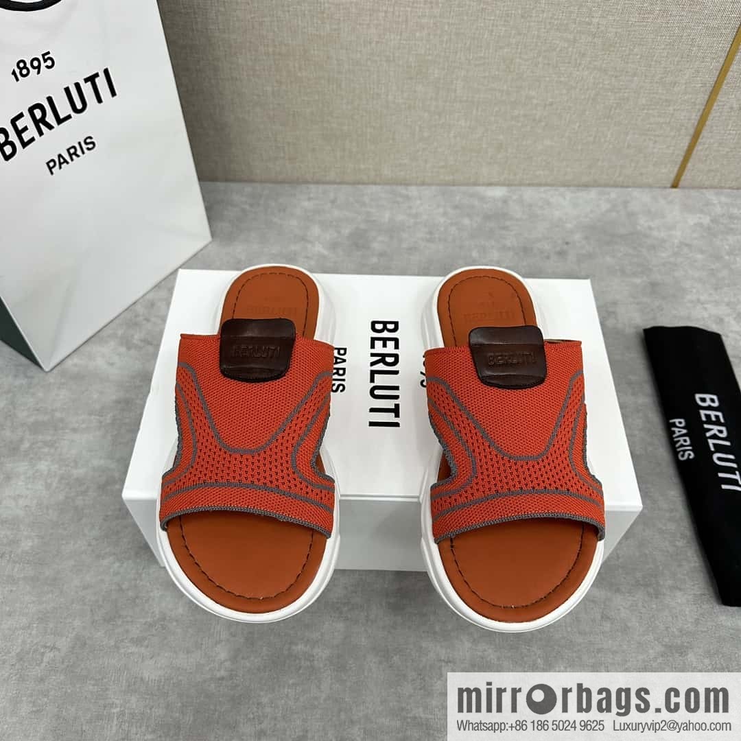 ๐๐Berlut Bruti's new summer 2024 collection, the new Shadow knitted and leather slippers
