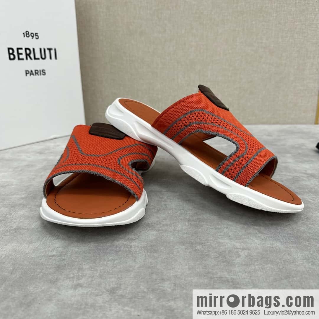 ๐๐Berlut Bruti's new summer 2024 collection, the new Shadow knitted and leather slippers
