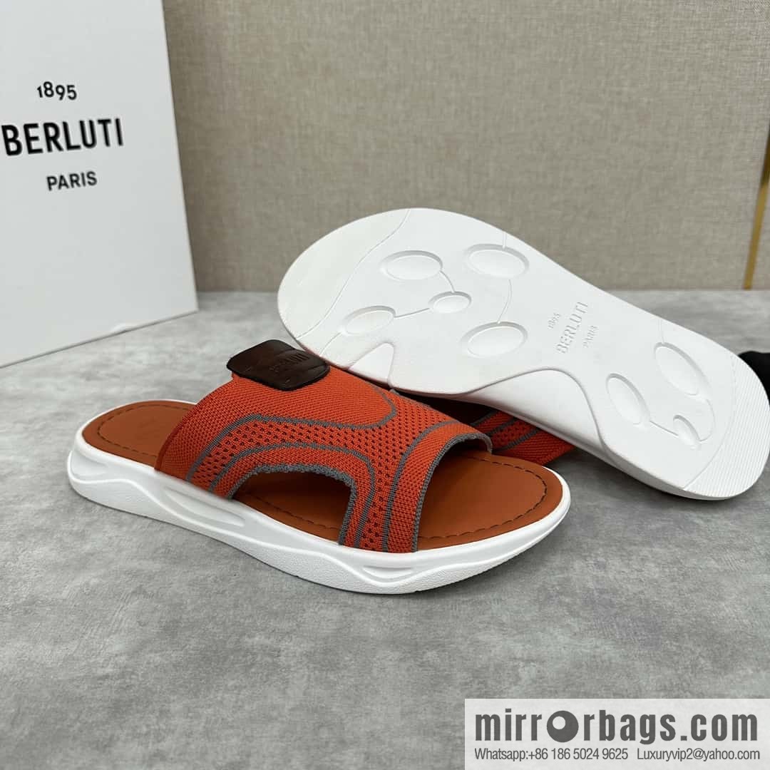 ๐๐Berlut Bruti's new summer 2024 collection, the new Shadow knitted and leather slippers