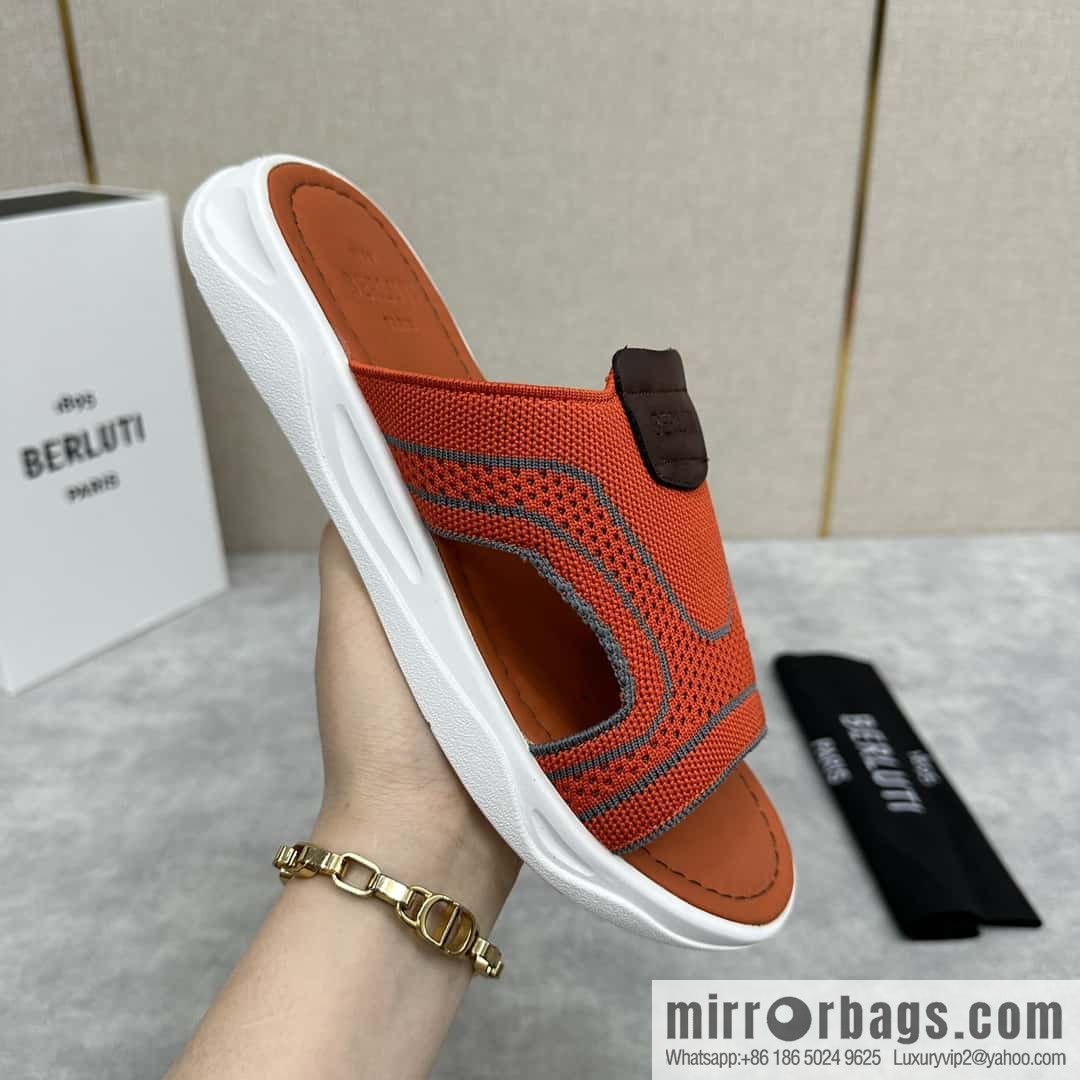 ๐๐Berlut Bruti's new summer 2024 collection, the new Shadow knitted and leather slippers