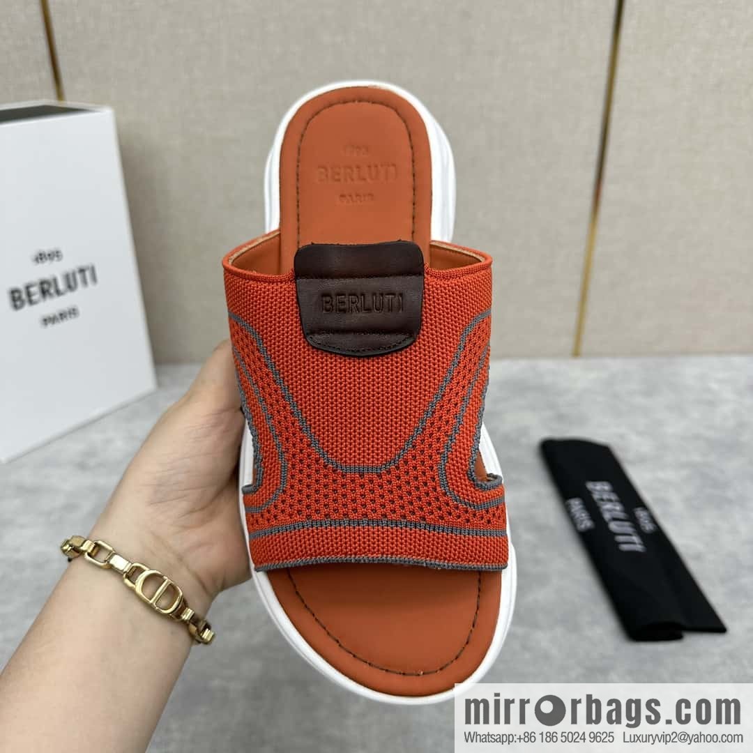 ๐๐Berlut Bruti's new summer 2024 collection, the new Shadow knitted and leather slippers