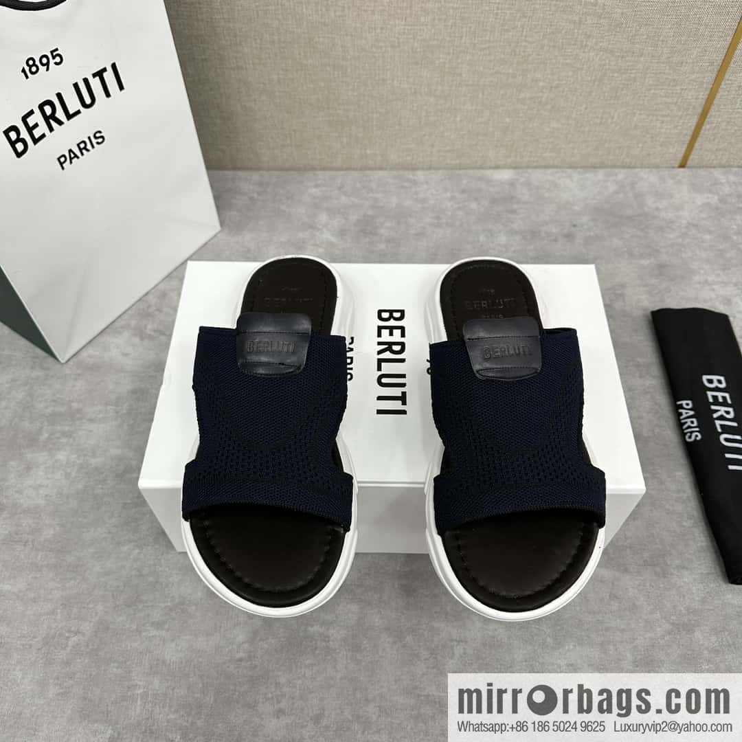 ๐๐Berlut Bruti's new summer 2024 collection, the new Shadow knitted and leather slippers