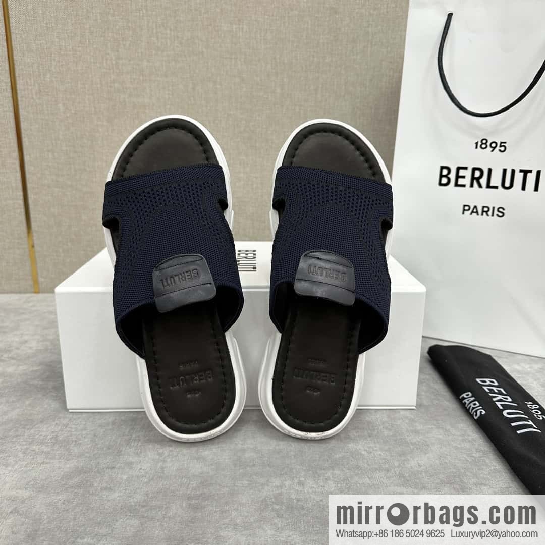 ๐๐Berlut Bruti's new summer 2024 collection, the new Shadow knitted and leather slippers