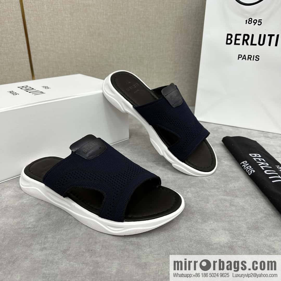 ๐๐Berlut Bruti's new summer 2024 collection, the new Shadow knitted and leather slippers