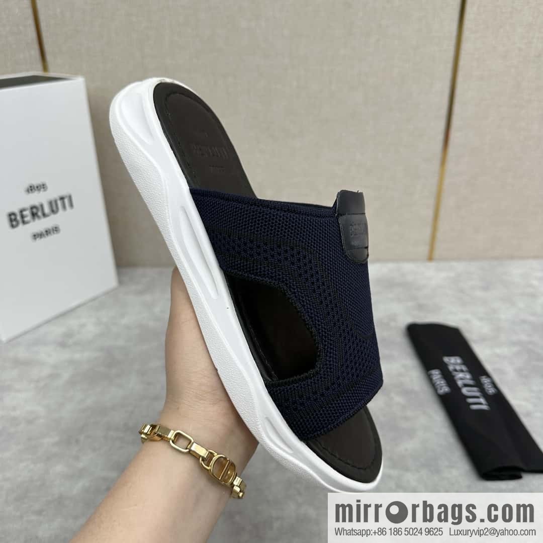 ๐๐Berlut Bruti's new summer 2024 collection, the new Shadow knitted and leather slippers