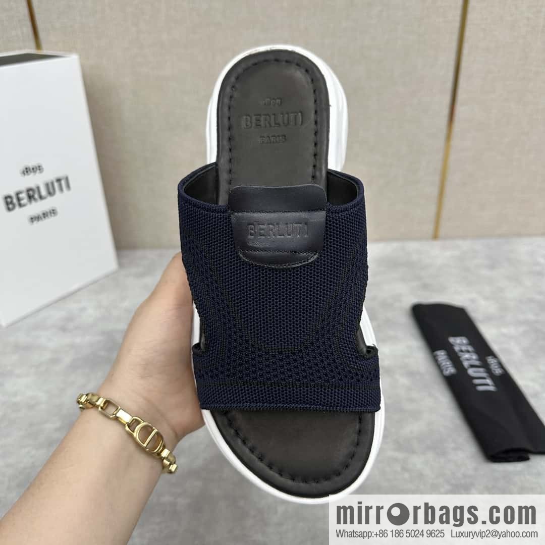 ๐๐Berlut Bruti's new summer 2024 collection, the new Shadow knitted and leather slippers