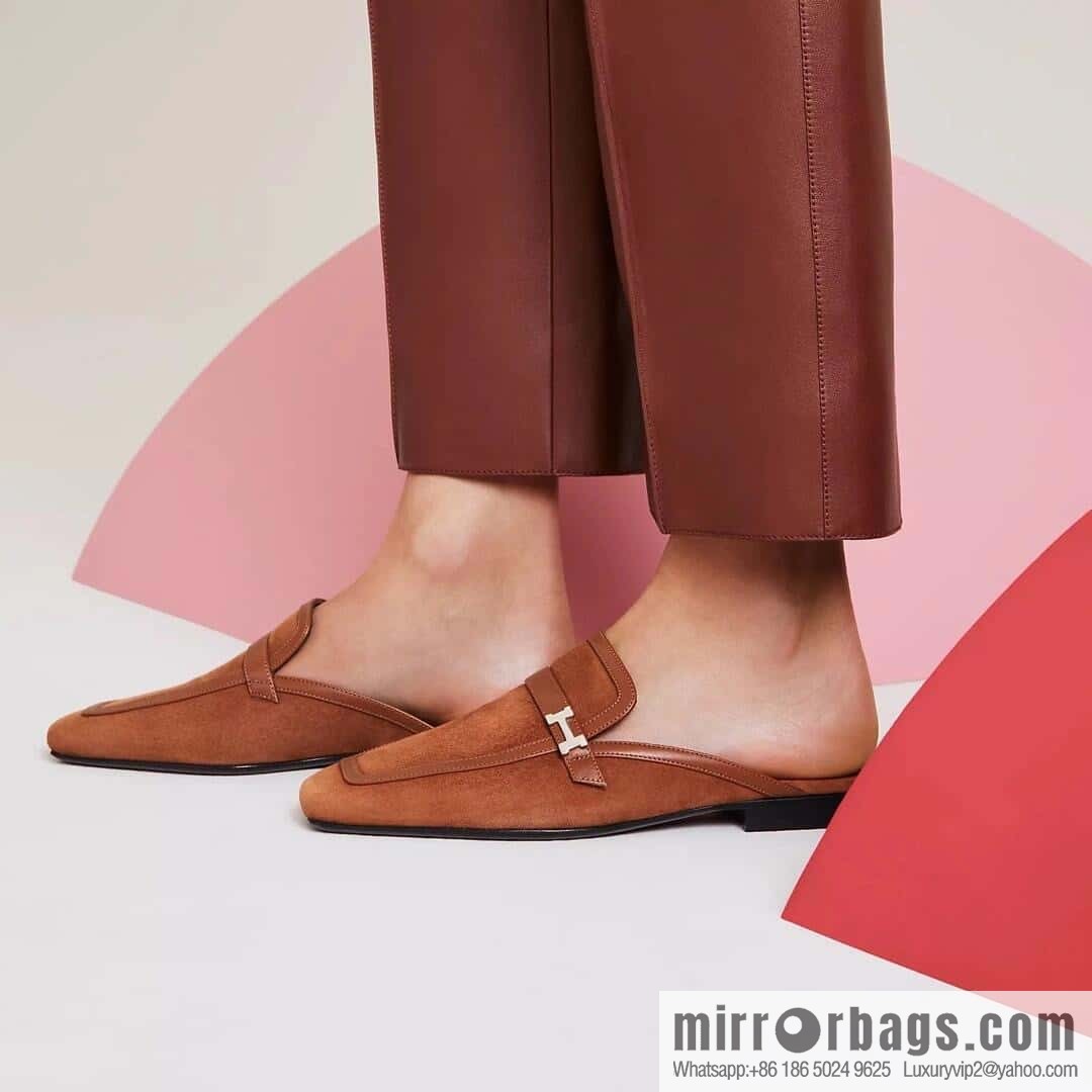 Purchasing grade 🐎 𝐇𝐄𝐑*𝐄𝐒|| Love Horse Replica Luxury Handbag Square Head Small Button Muller Half Slippers