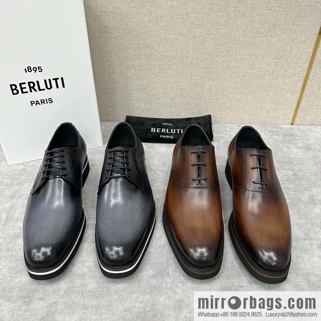 π π BERLUT New Alessio leather oxfords, men's platform shoes