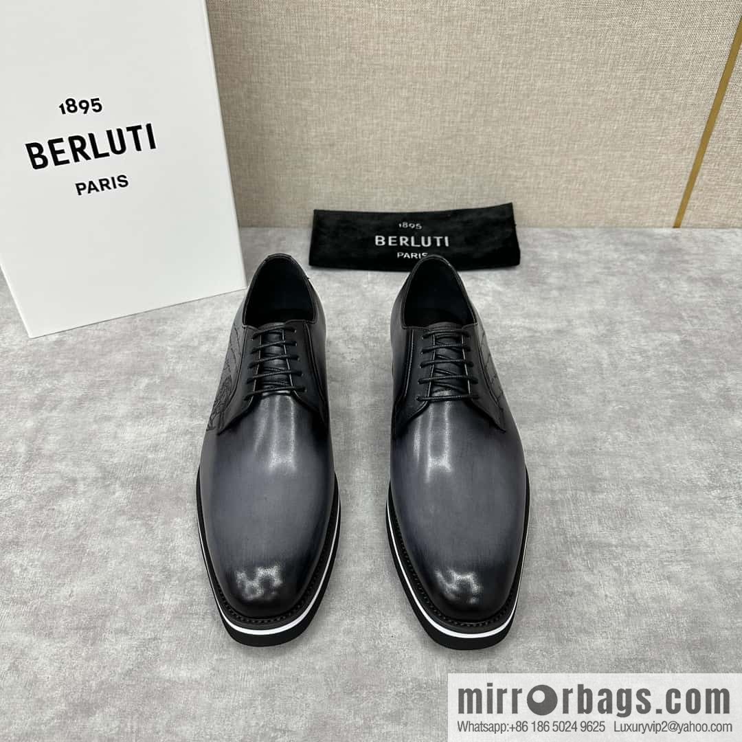 π π BERLUT New Alessio leather oxfords, men's platform shoes