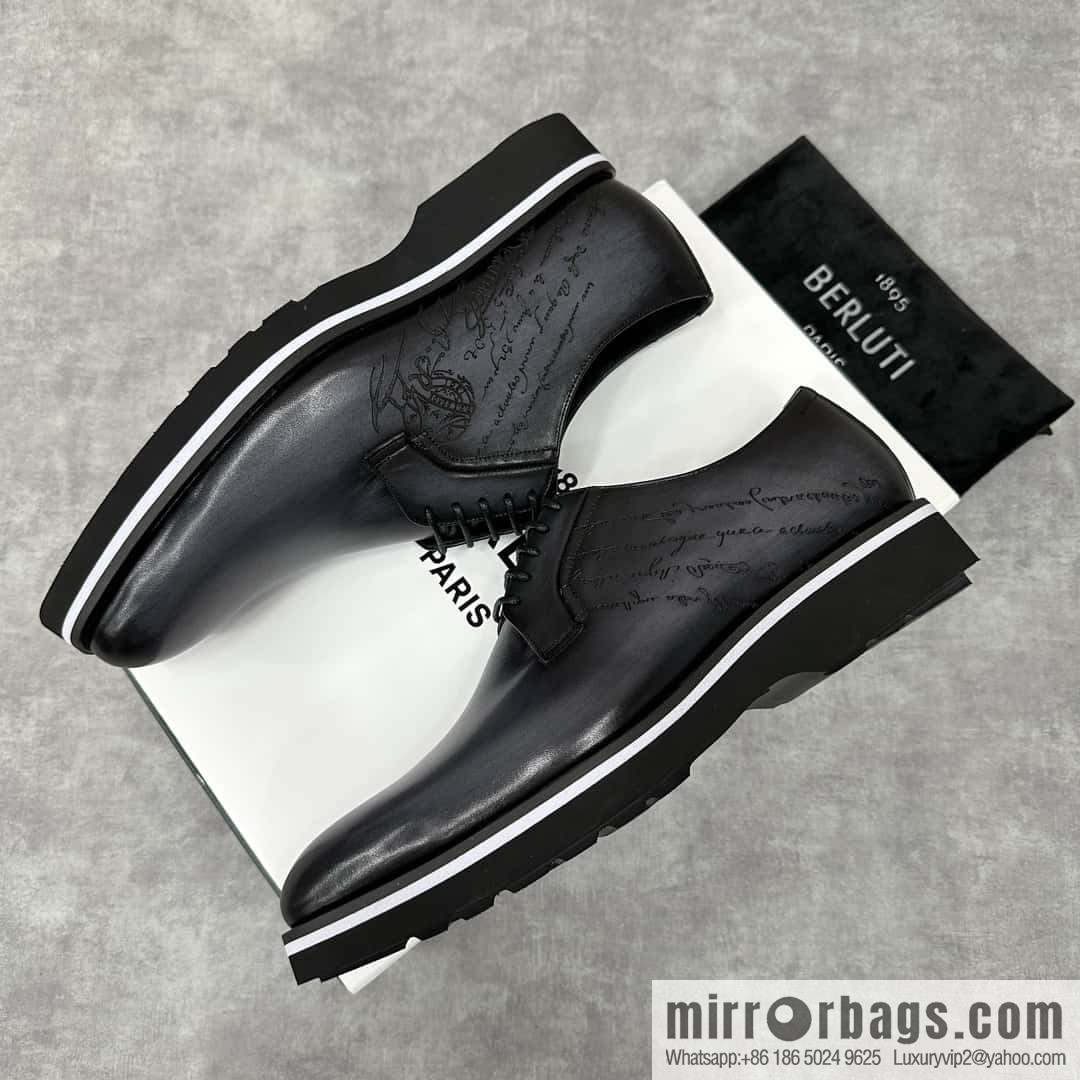 π π BERLUT New Alessio leather oxfords, men's platform shoes