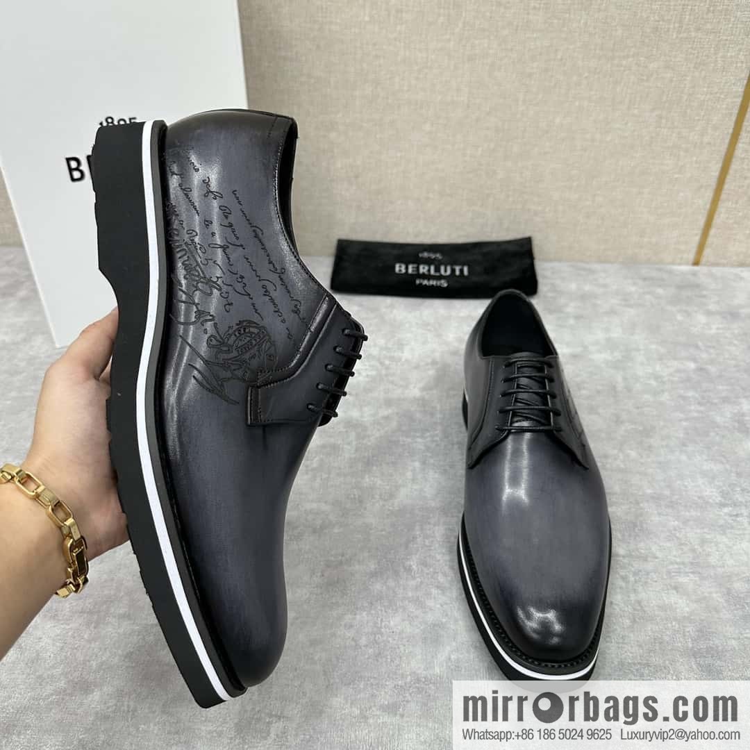 π π BERLUT New Alessio leather oxfords, men's platform shoes