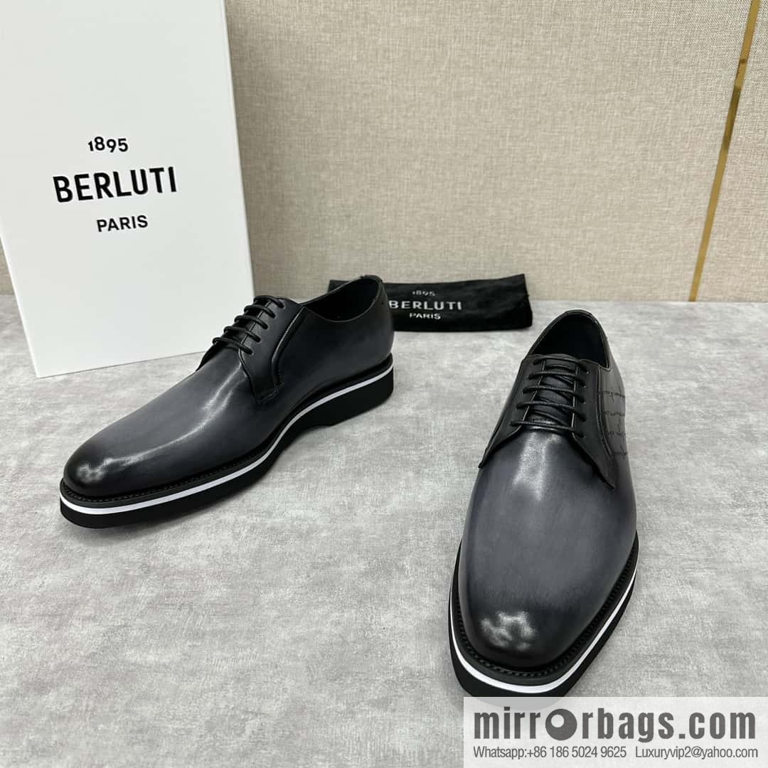 π π BERLUT New Alessio leather oxfords, men's platform shoes
