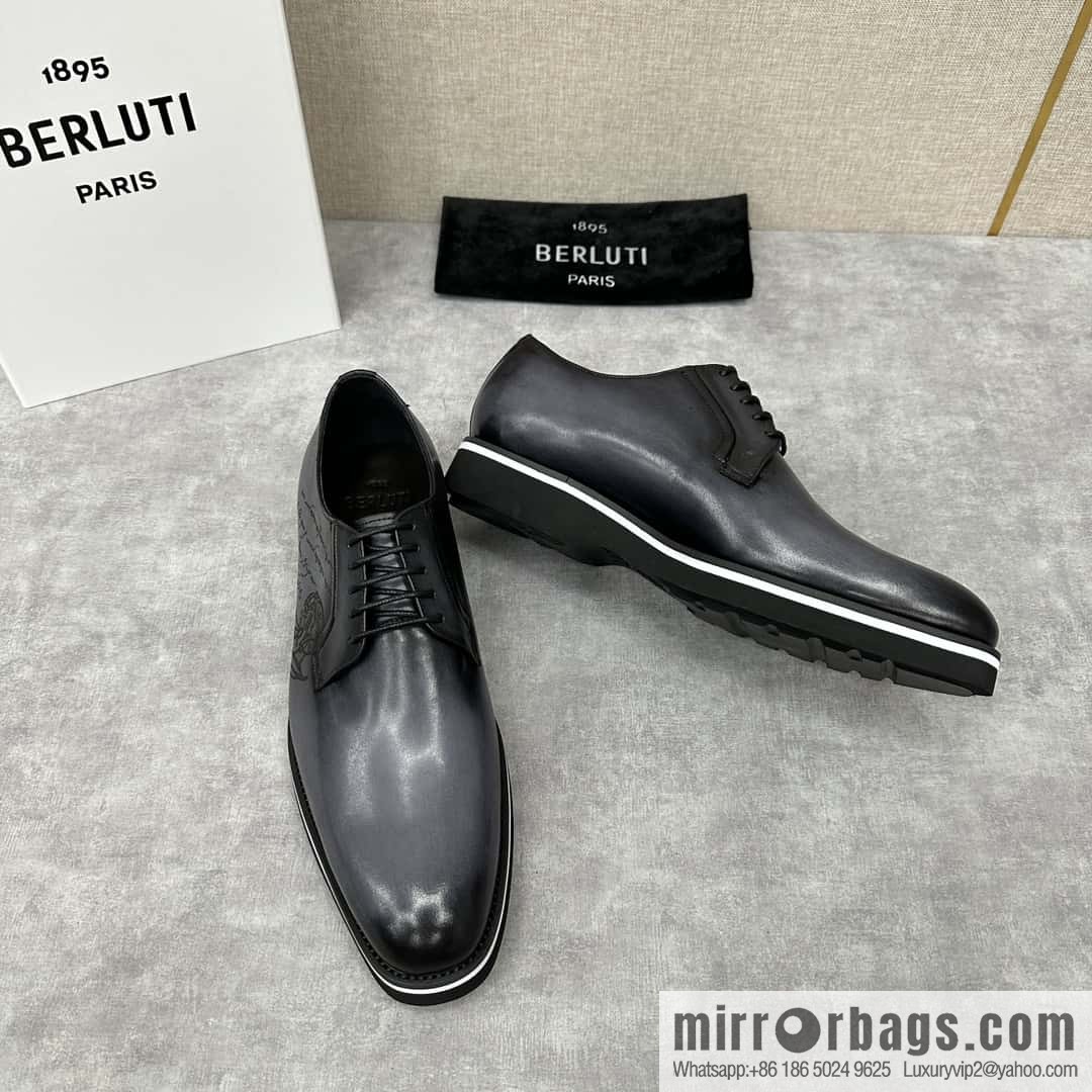π π BERLUT New Alessio leather oxfords, men's platform shoes