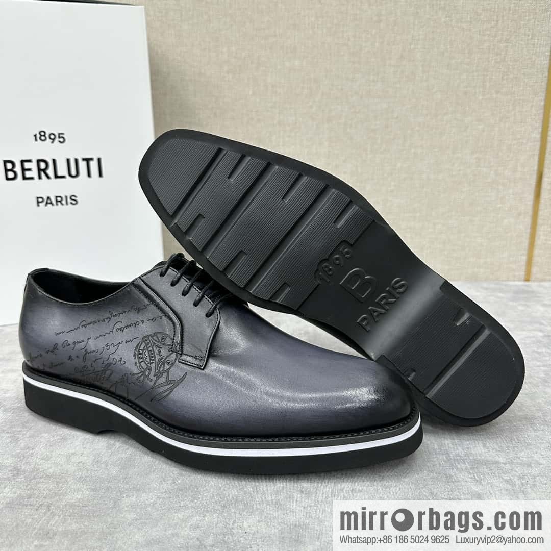 π π BERLUT New Alessio leather oxfords, men's platform shoes