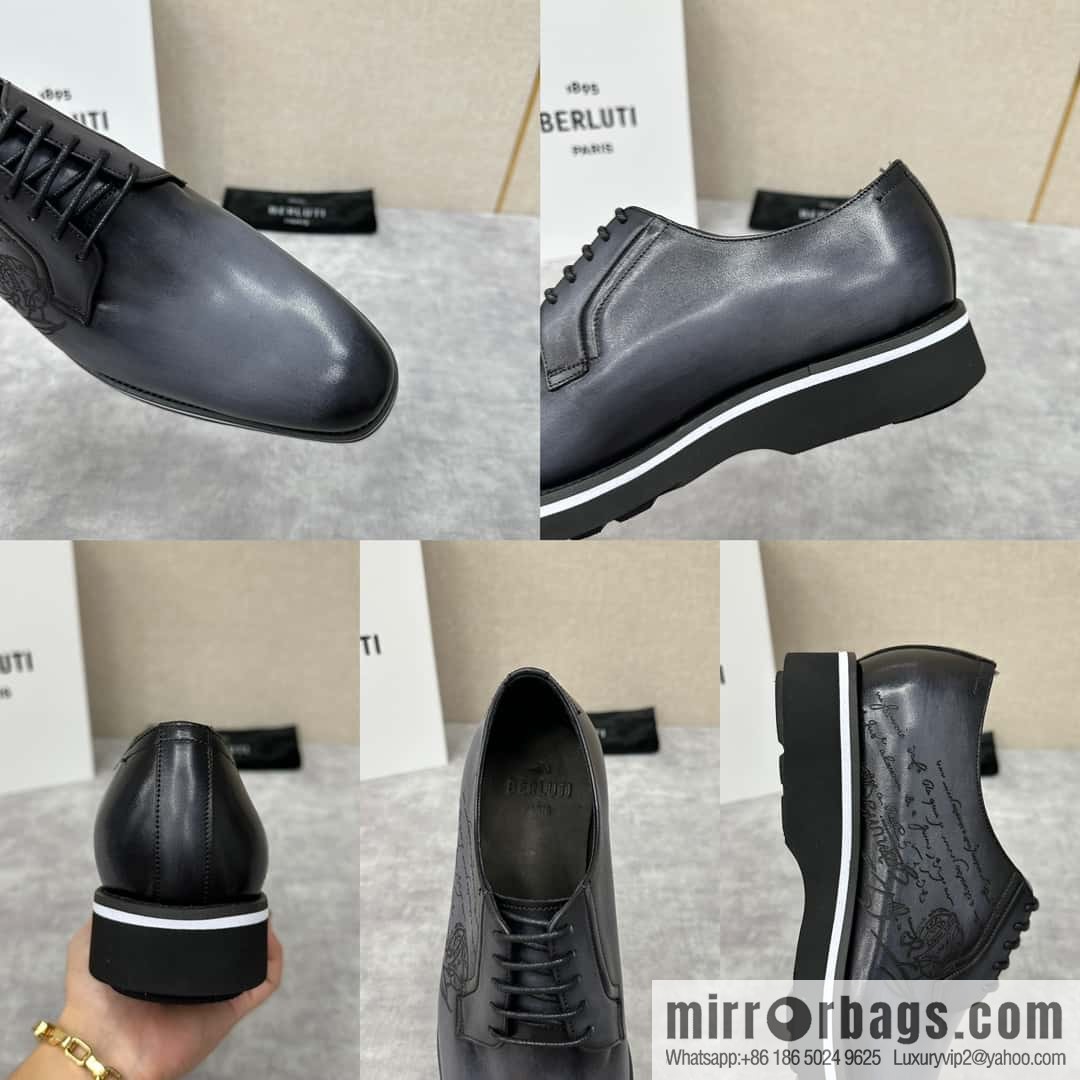 π π BERLUT New Alessio leather oxfords, men's platform shoes