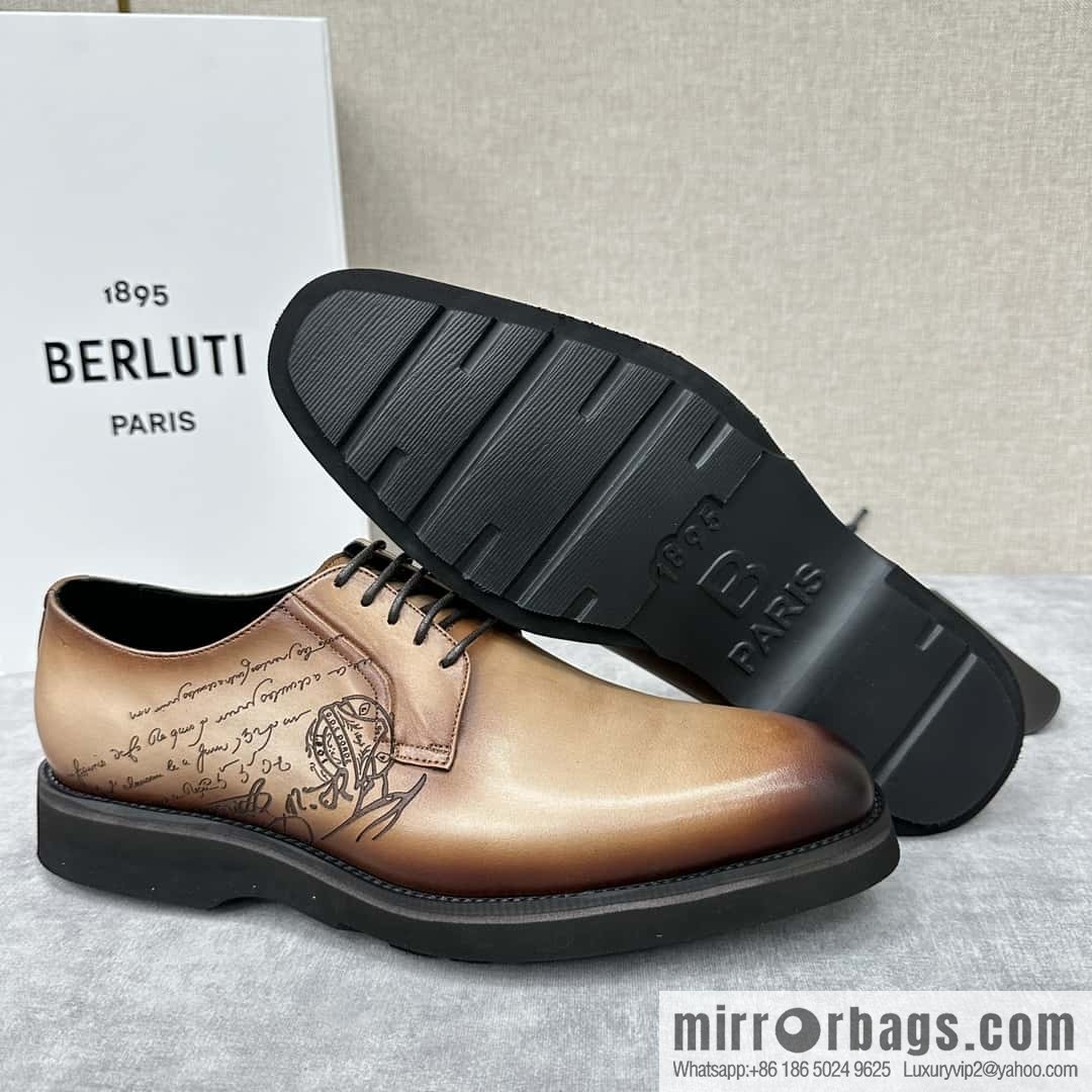 π π BERLUT New Alessio leather oxfords, men's platform shoes