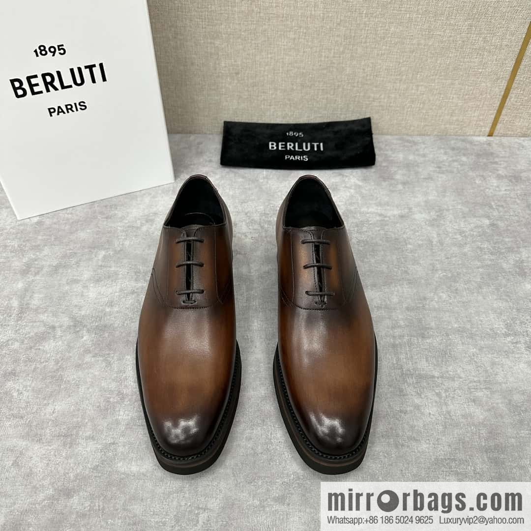 π π BERLUT New Alessio leather oxfords, men's platform shoes