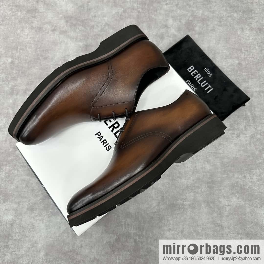 π π BERLUT New Alessio leather oxfords, men's platform shoes