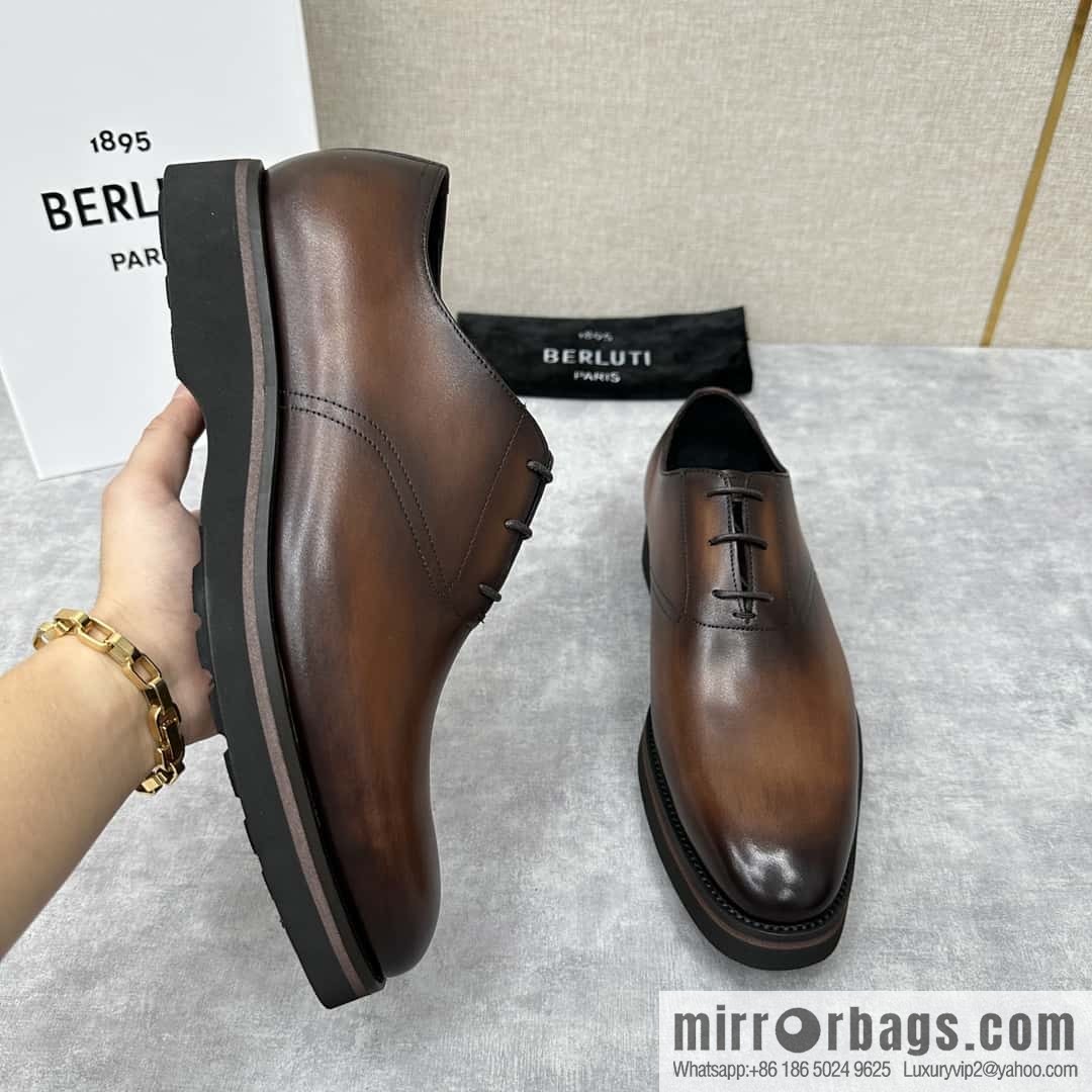 π π BERLUT New Alessio leather oxfords, men's platform shoes