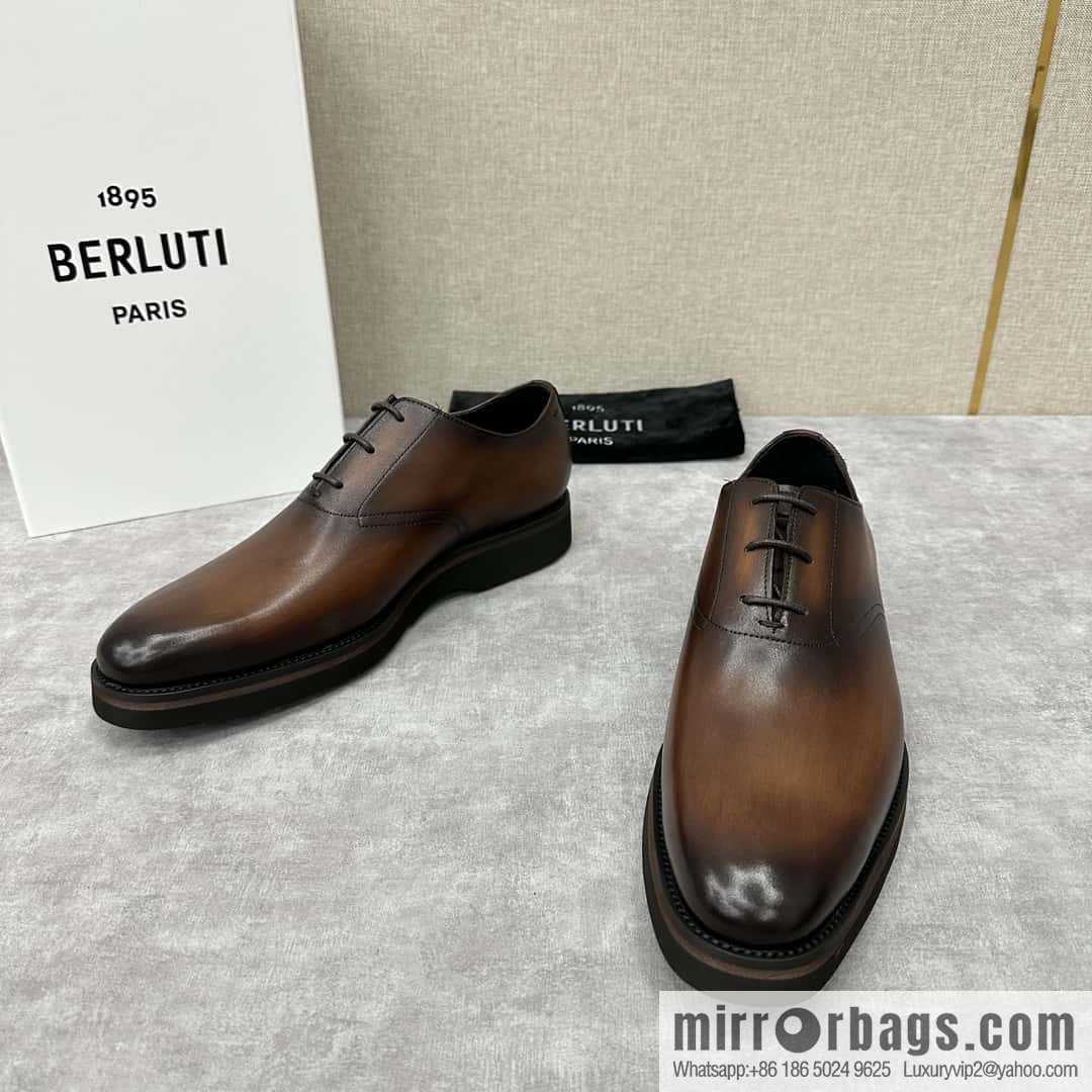 π π BERLUT New Alessio leather oxfords, men's platform shoes