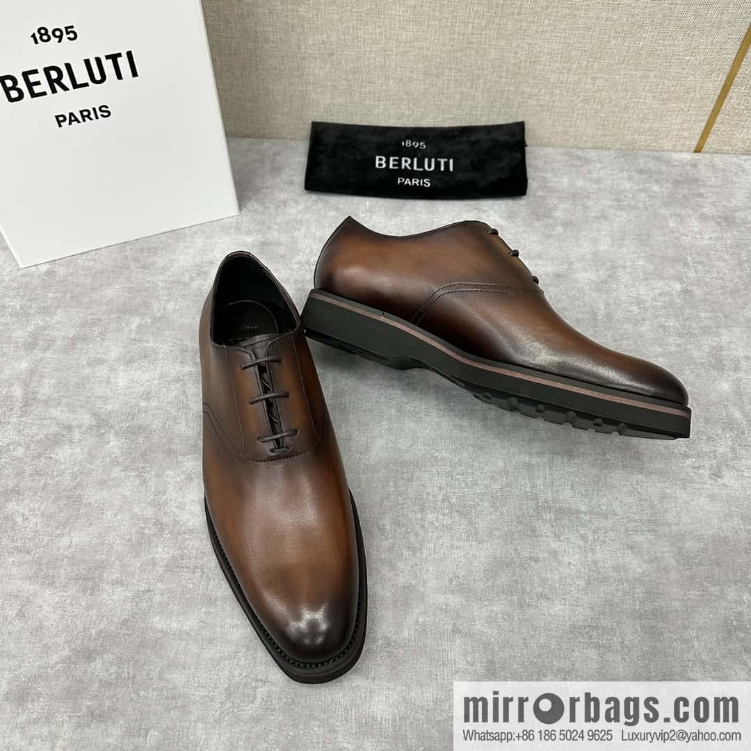 π π BERLUT New Alessio leather oxfords, men's platform shoes