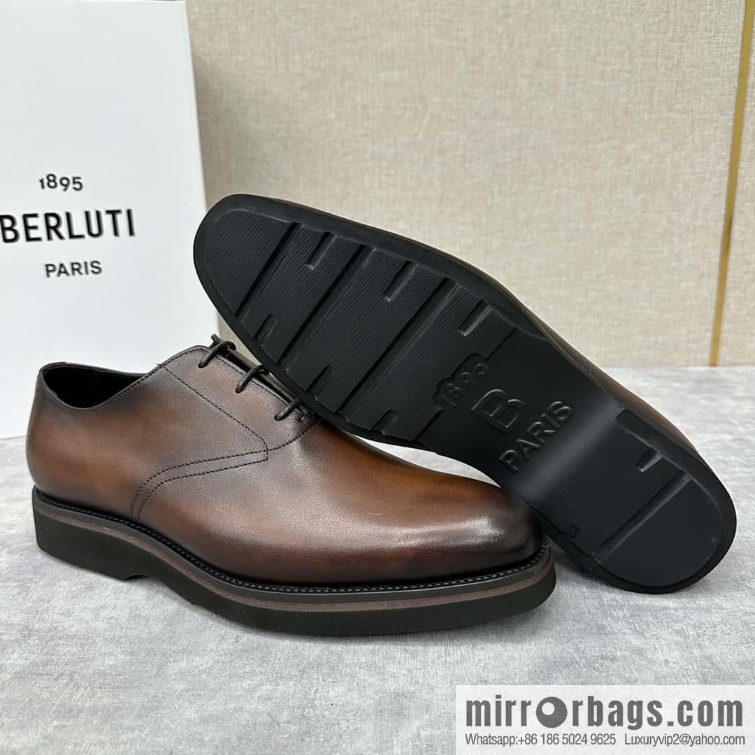π π BERLUT New Alessio leather oxfords, men's platform shoes