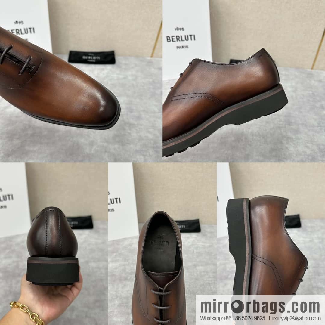 π π BERLUT New Alessio leather oxfords, men's platform shoes
