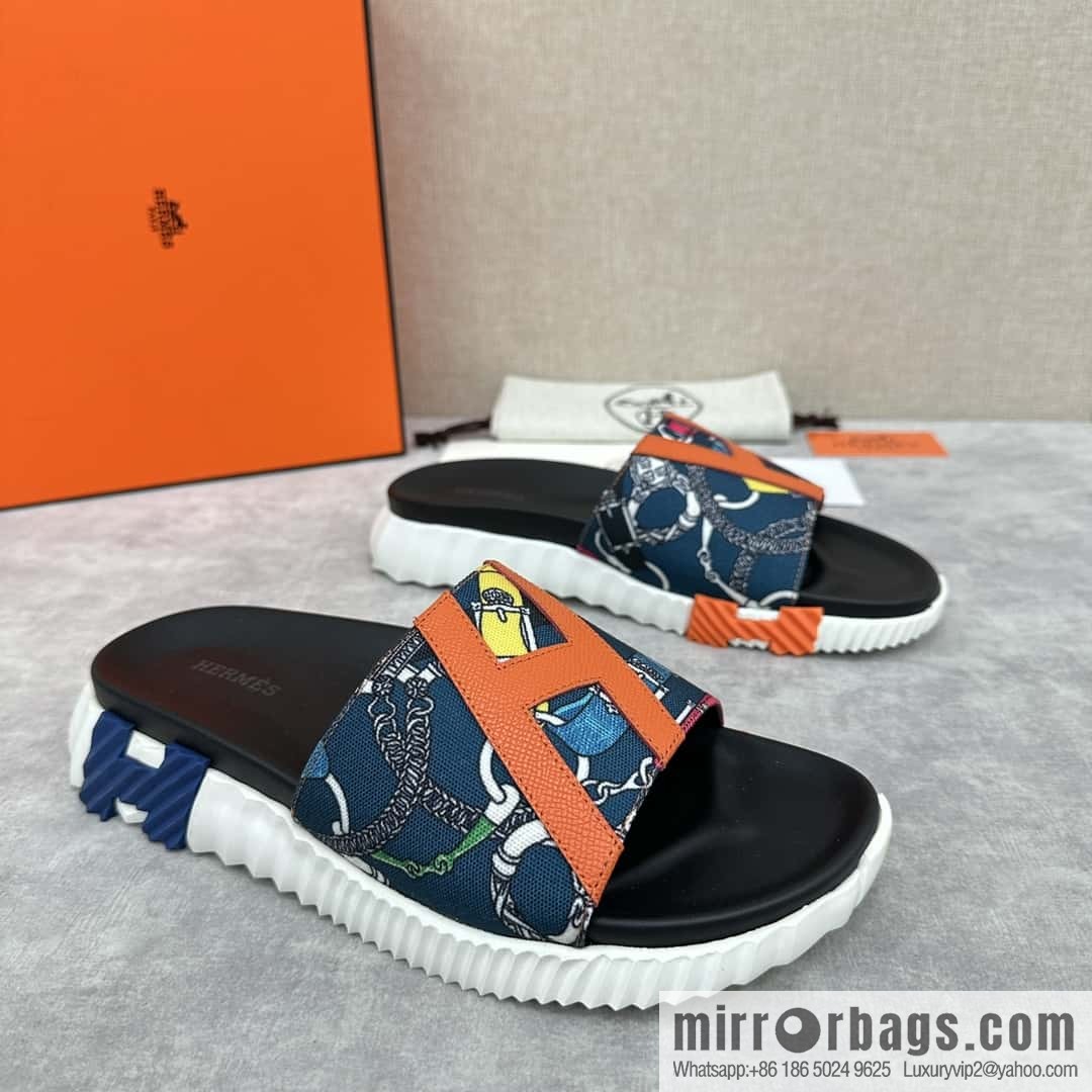 💋💍 H new cross slippers Hermès * Hermès-Shi, the latest classic men's Electric slippers