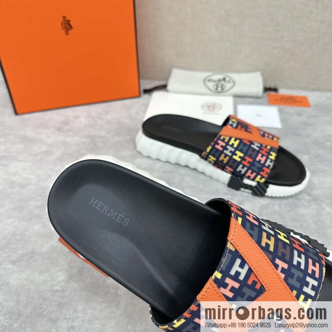 💋💍 H new cross slippers Hermès * Hermès-Shi, the latest classic men's Electric slippers