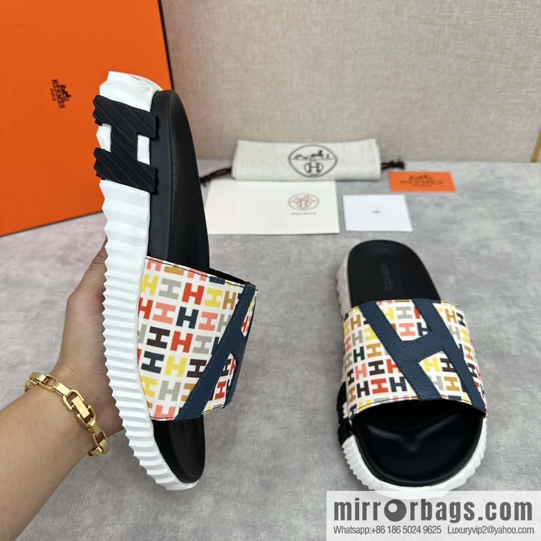 💋💍 H new cross slippers Hermès * Hermès-Shi, the latest classic men's Electric slippers