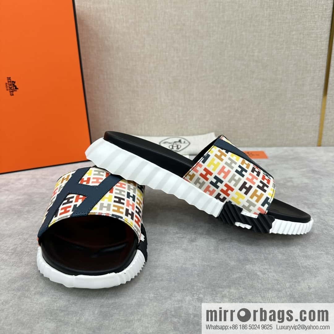 💋💍 H new cross slippers Hermès * Hermès-Shi, the latest classic men's Electric slippers