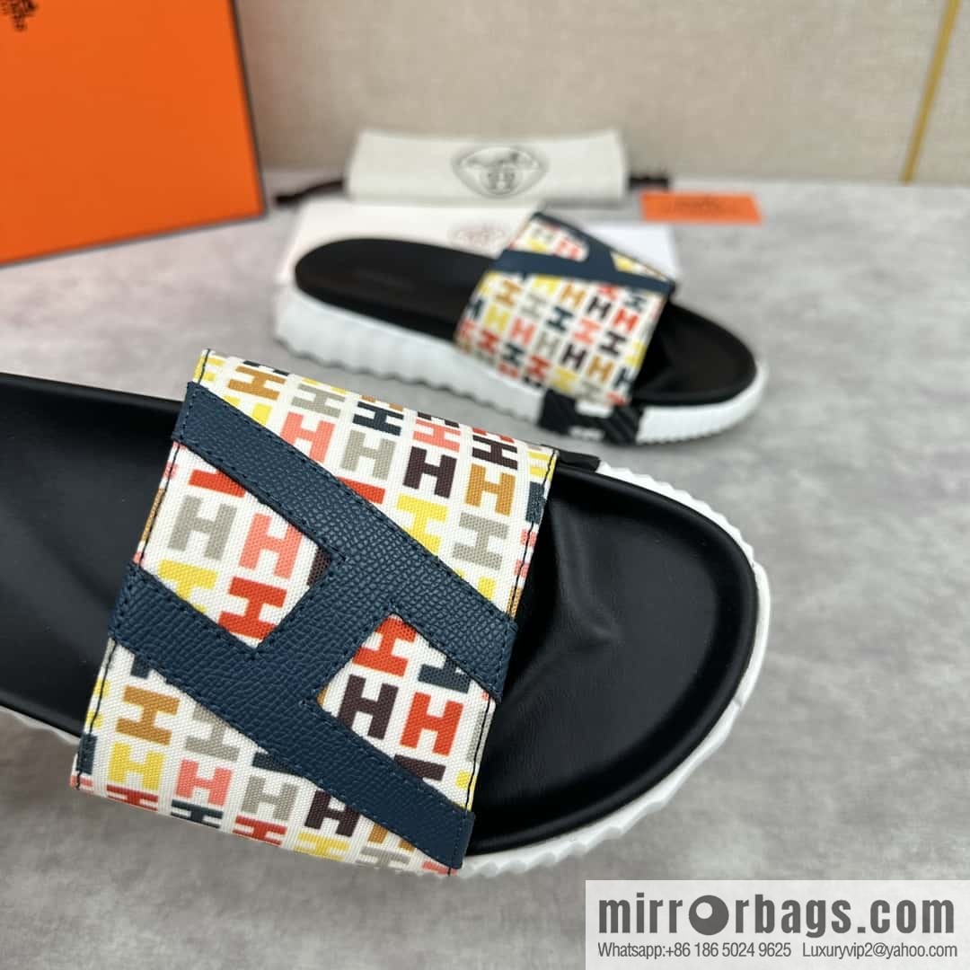 💋💍 H new cross slippers Hermès * Hermès-Shi, the latest classic men's Electric slippers