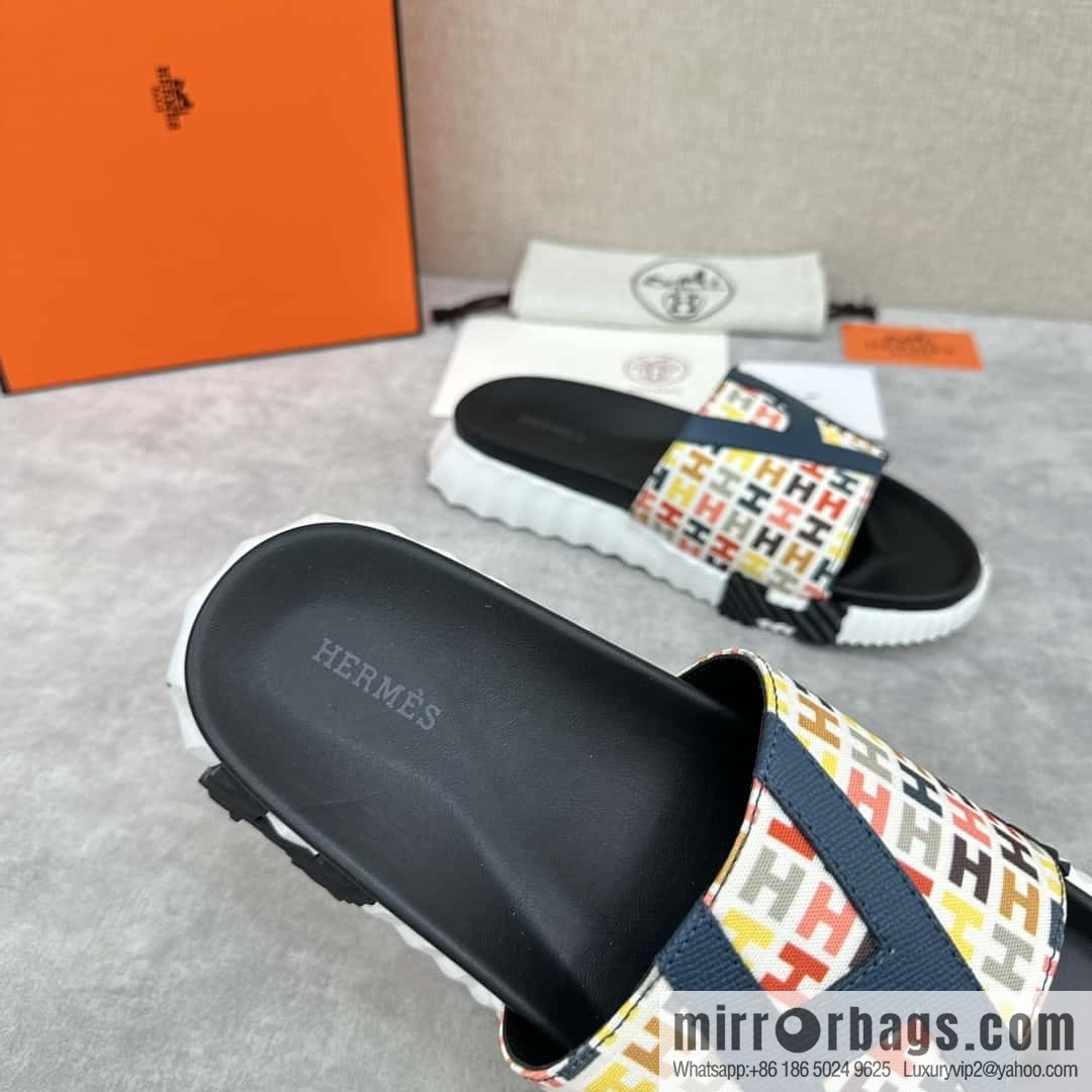 💋💍 H new cross slippers Hermès * Hermès-Shi, the latest classic men's Electric slippers