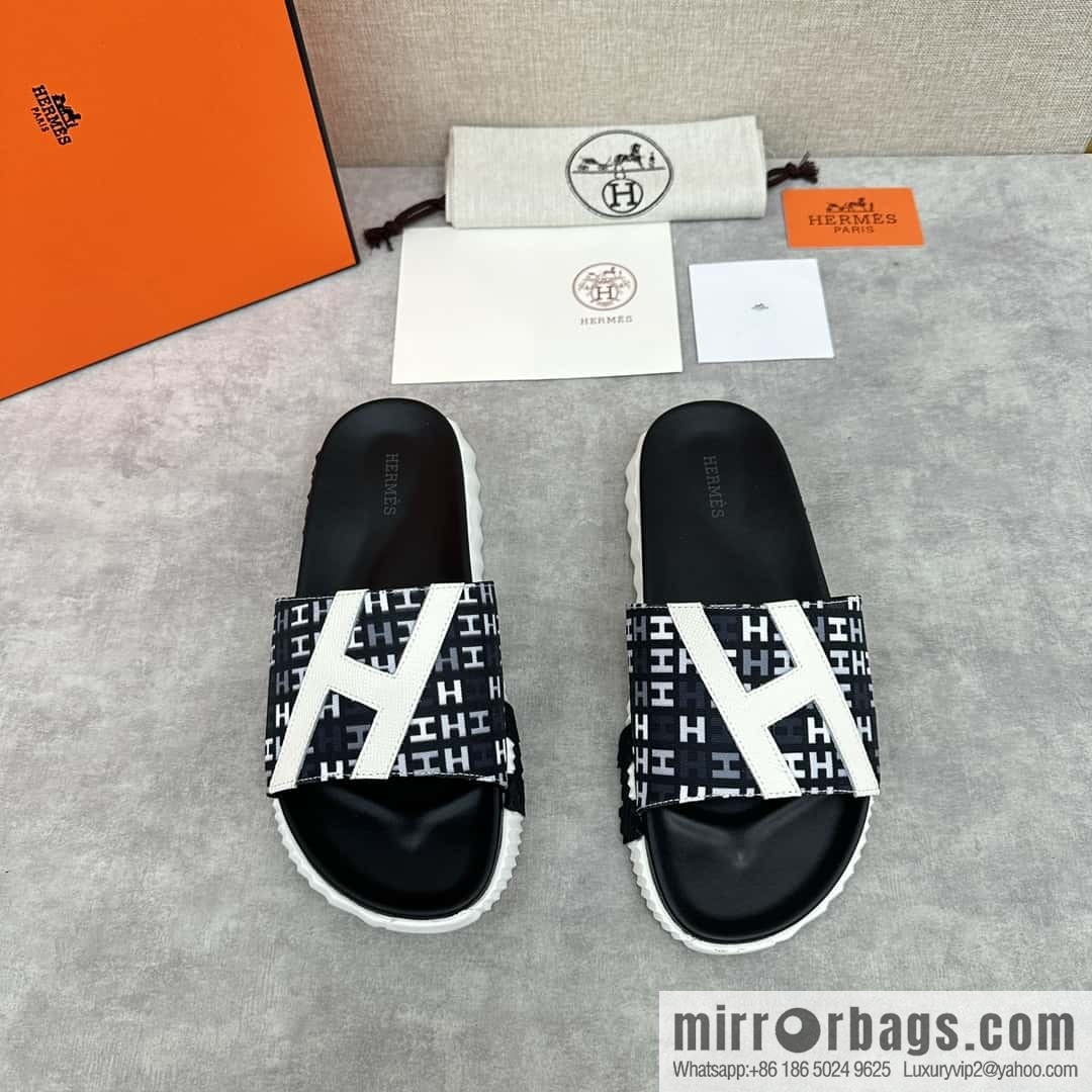 💋💍 H new cross slippers Hermès * Hermès-Shi, the latest classic men's Electric slippers