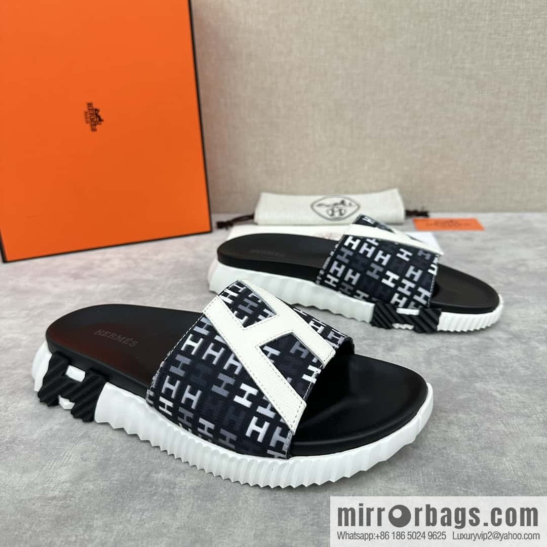 💋💍 H new cross slippers Hermès * Hermès-Shi, the latest classic men's Electric slippers