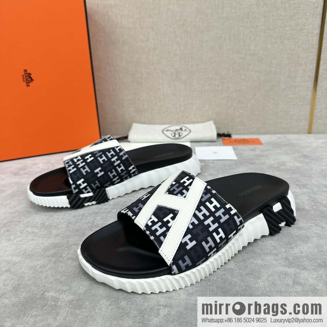 💋💍 H new cross slippers Hermès * Hermès-Shi, the latest classic men's Electric slippers