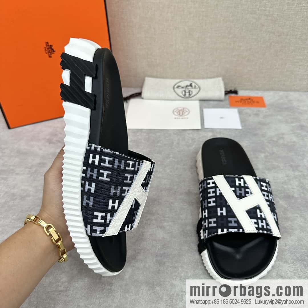 💋💍 H new cross slippers Hermès * Hermès-Shi, the latest classic men's Electric slippers