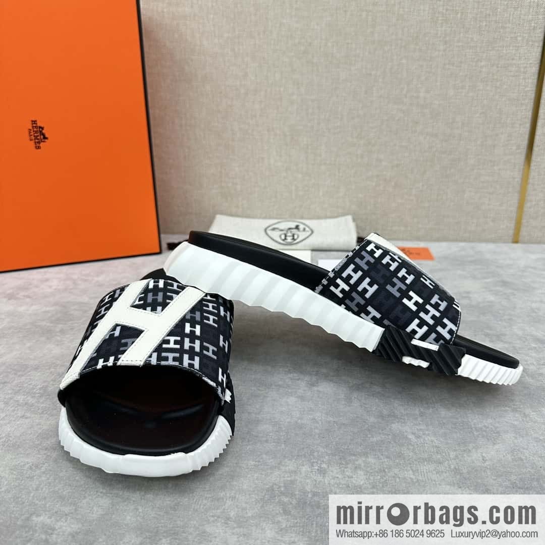 💋💍 H new cross slippers Hermès * Hermès-Shi, the latest classic men's Electric slippers