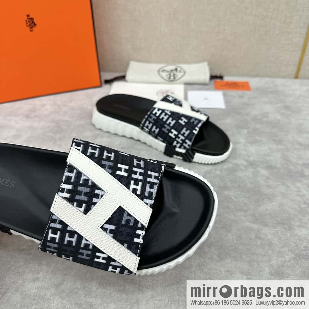 💋💍 H new cross slippers Hermès * Hermès-Shi, the latest classic men's Electric slippers