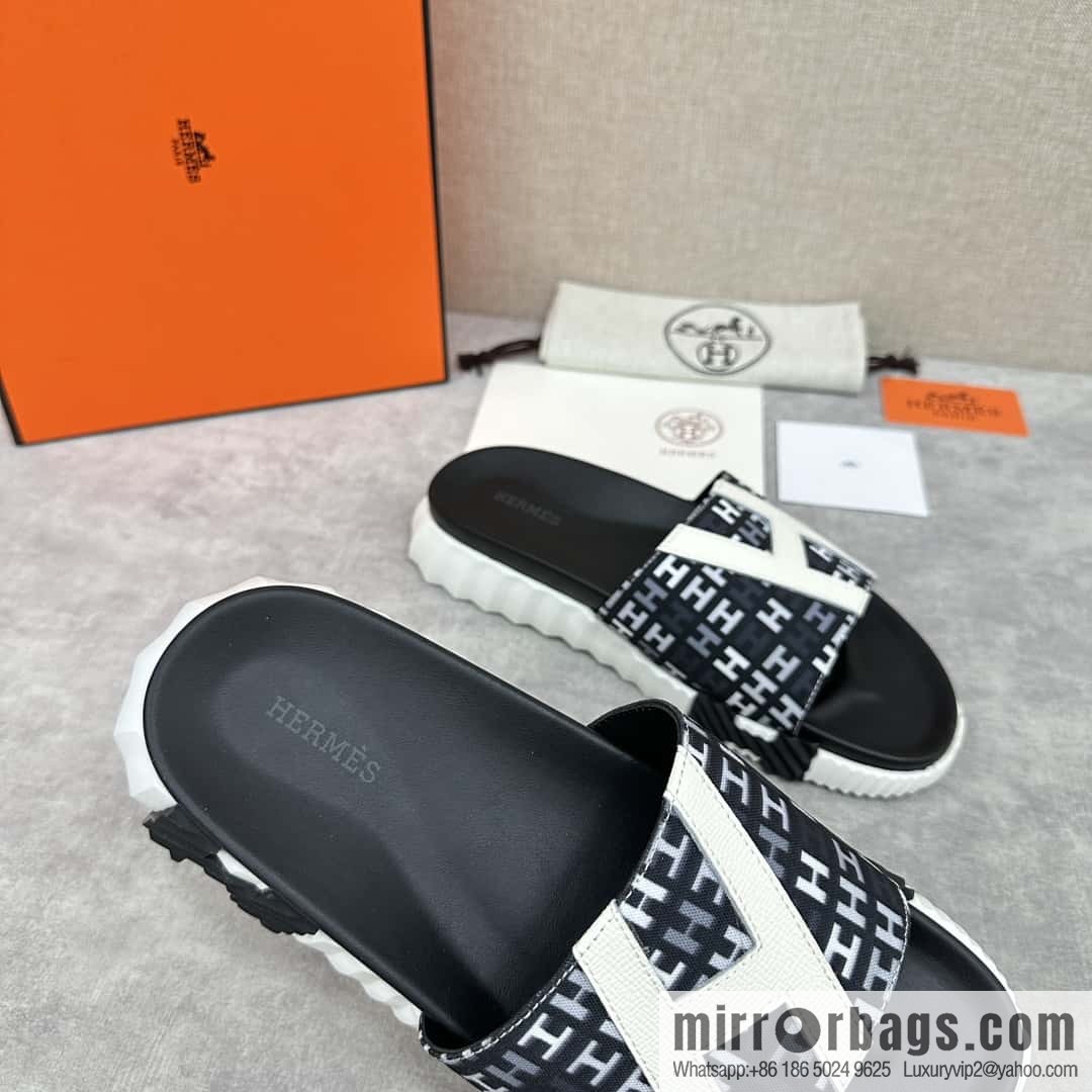 💋💍 H new cross slippers Hermès * Hermès-Shi, the latest classic men's Electric slippers