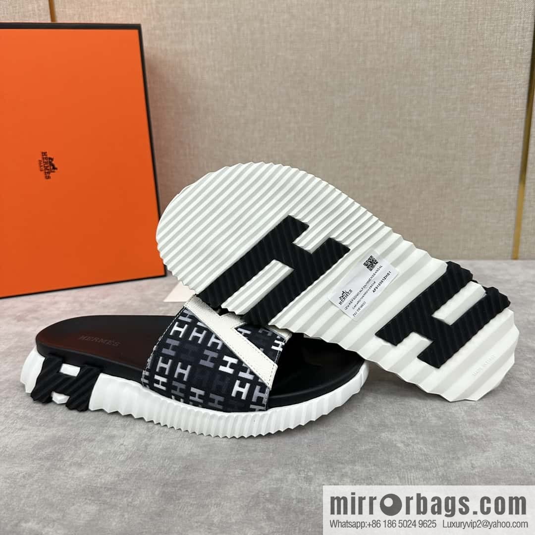 💋💍 H new cross slippers Hermès * Hermès-Shi, the latest classic men's Electric slippers