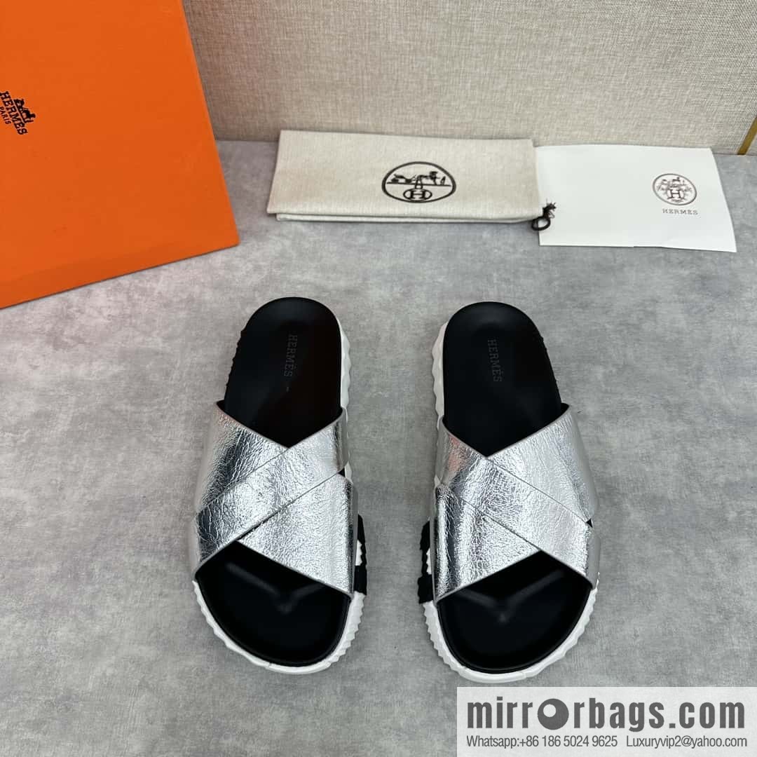 💋💍 H new cross slippers Hermès * Hermès-Shi, the latest classic men's Electric slippers