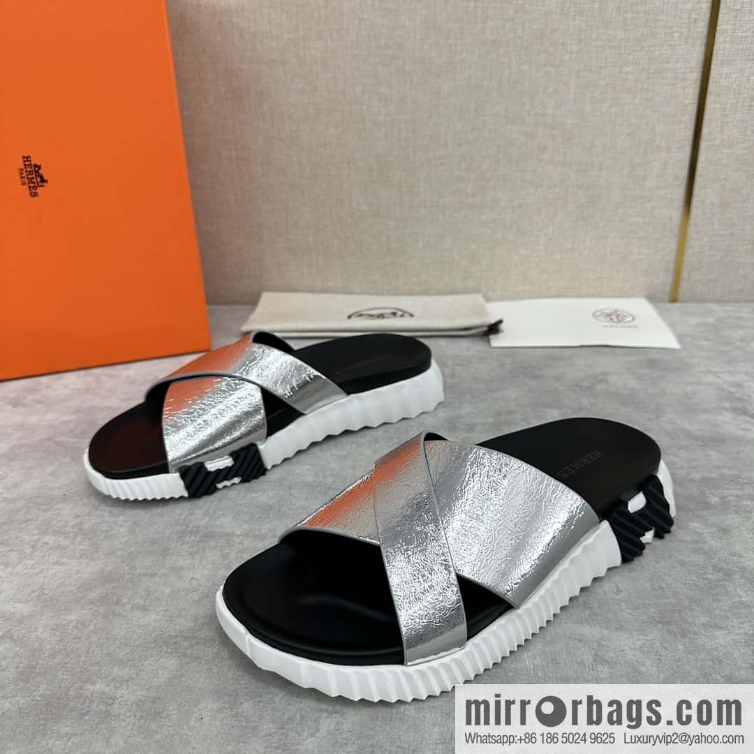 💋💍 H new cross slippers Hermès * Hermès-Shi, the latest classic men's Electric slippers