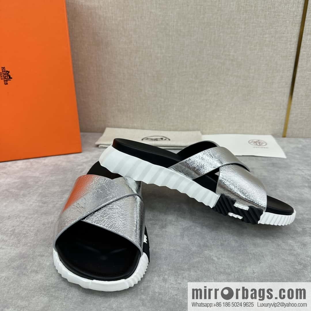 💋💍 H new cross slippers Hermès * Hermès-Shi, the latest classic men's Electric slippers
