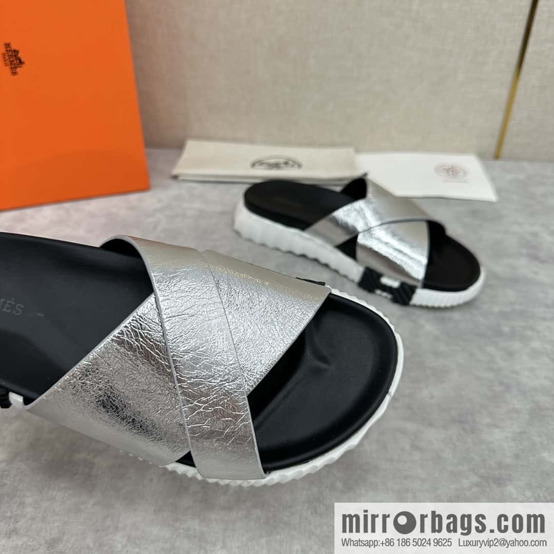 💋💍 H new cross slippers Hermès * Hermès-Shi, the latest classic men's Electric slippers