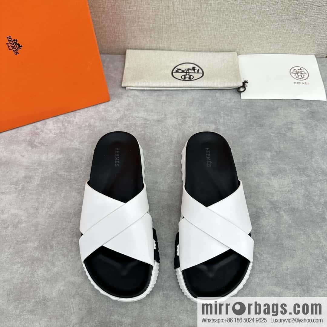 💋💍 H new cross slippers Hermès * Hermès-Shi, the latest classic men's Electric slippers