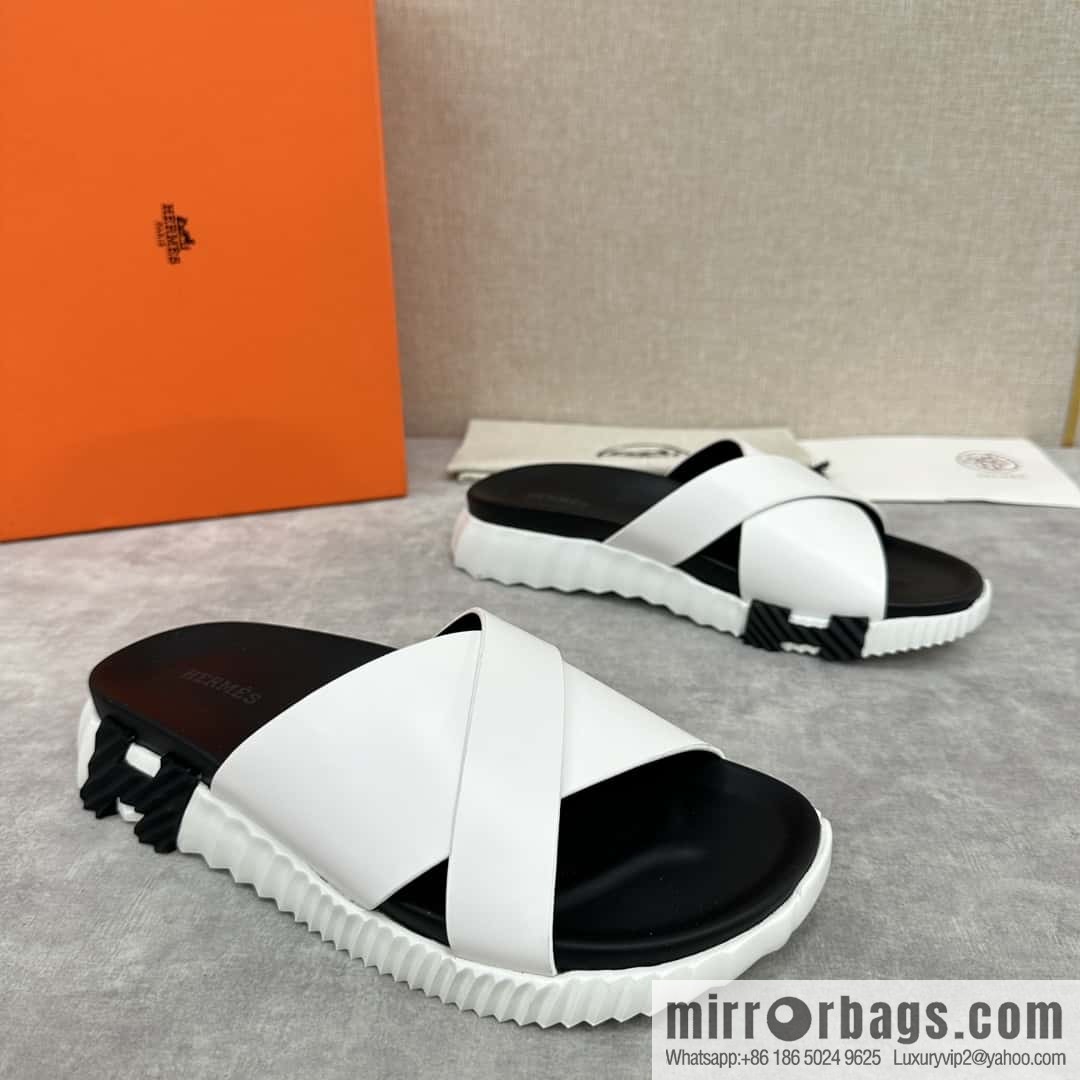 💋💍 H new cross slippers Hermès * Hermès-Shi, the latest classic men's Electric slippers