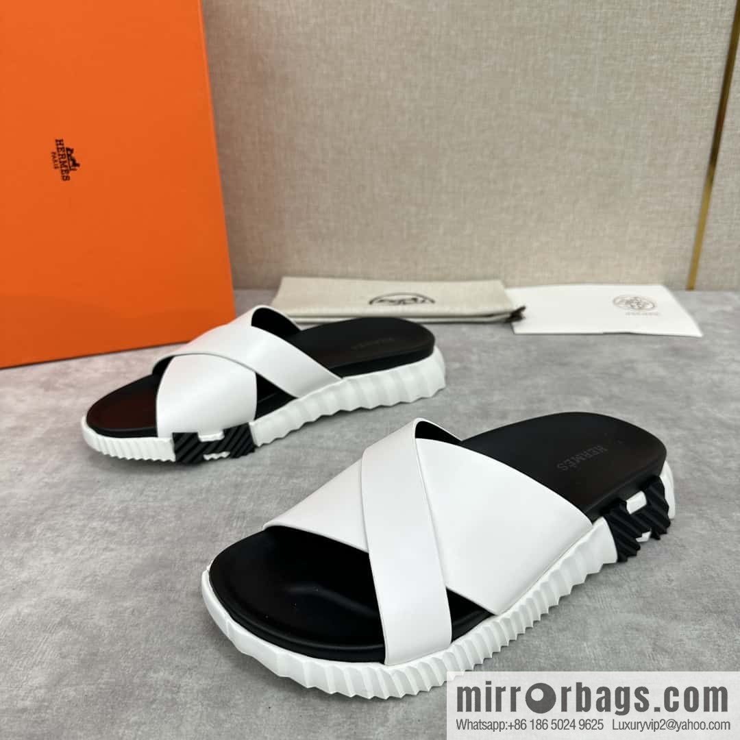 💋💍 H new cross slippers Hermès * Hermès-Shi, the latest classic men's Electric slippers