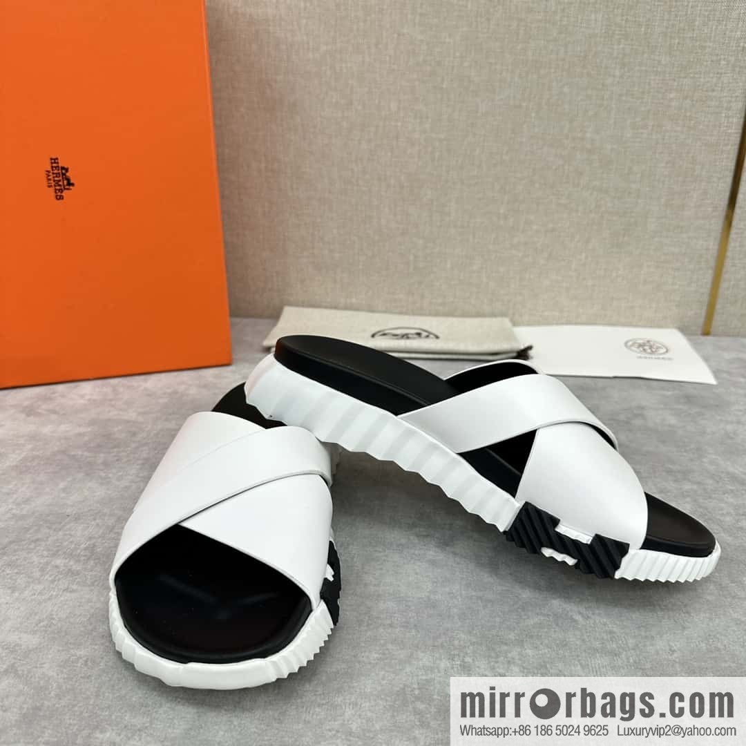 💋💍 H new cross slippers Hermès * Hermès-Shi, the latest classic men's Electric slippers